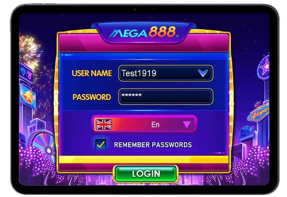 How to use MEGA888 TEST ID Step 2